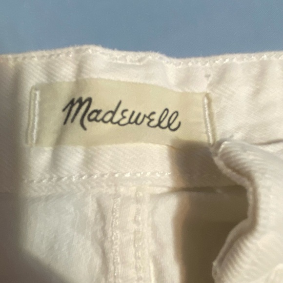 Madewell White High Waist Shorts Crisp Denim Style - Picture 12 of 14